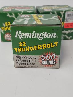 1500 Rnds Remington Thunderbolt .22 LR Cartridges