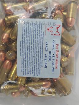 100 Rounds Fox River Ammo .45 ACP Cartridges