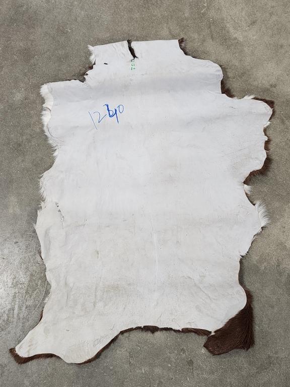 Brown & White Soft Tanned Goat Hide