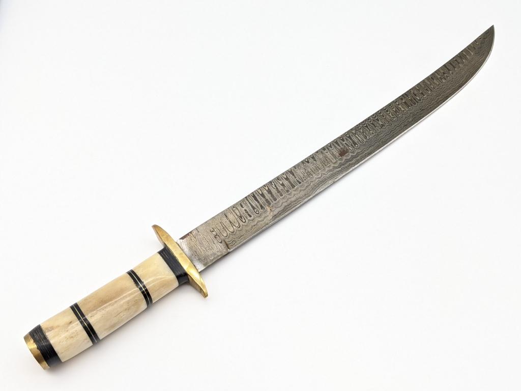 Fantasy Damascus Curved Short Sword