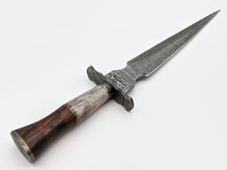 Fantasy Damascus Stiletto Dagger w/ Sheath