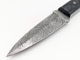 Damascus Black Glitter Dagger w/ Sheath