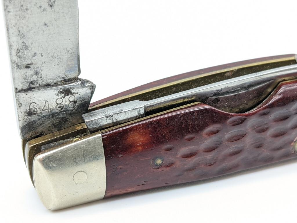 1975 Case XX Red Jigged Bone Large Congress 6488