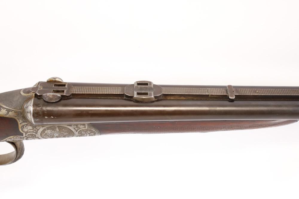 Antique Fine Engraved German Drilling Combo Rifle