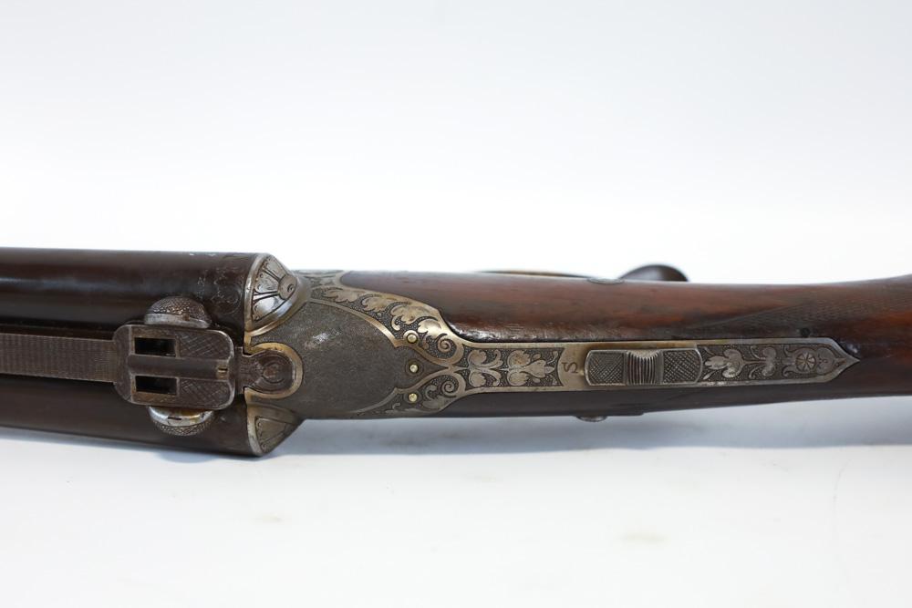 Antique Fine Engraved German Drilling Combo Rifle