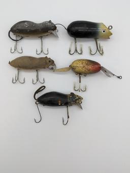 (5) Various Brand Antique Mouse Style Fishing Lure