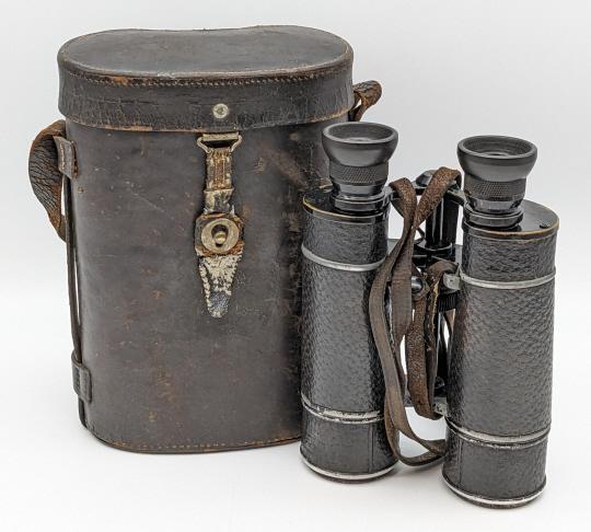 Vtg German Busch Terlux 9x Binoculars w/ Case