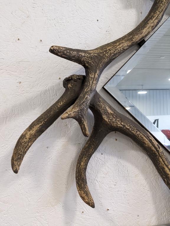 Faux Antler Square Wall Mirror