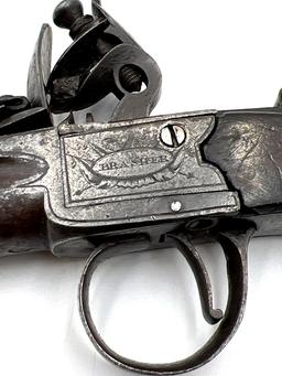 Antique Flintlock Pocket Pistol by Brasher