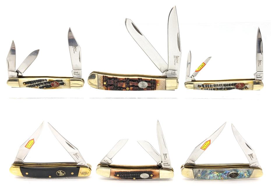 (6) Various Style Steel Warrior Pocket Knives