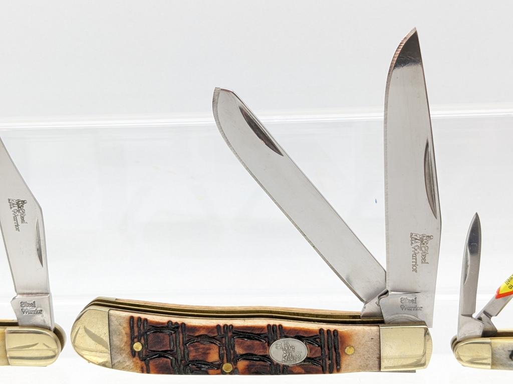 (6) Various Style Steel Warrior Pocket Knives