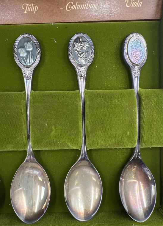 Sterling Silver English Flower Spoon Collection