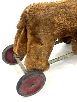 Antique Ride-On Plush Teddy Bear Child's Toy