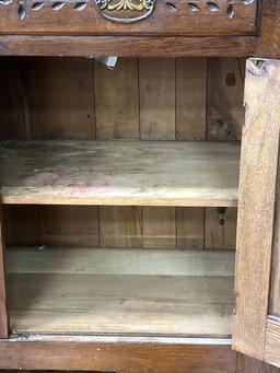 Antique Two-Piece Walnut Brakeront Cupboard