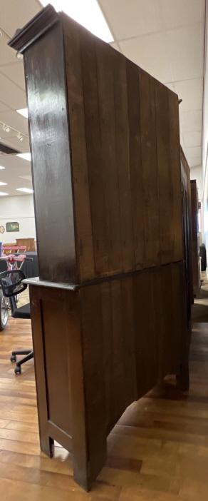 Antique Two-Piece Walnut Brakeront Cupboard