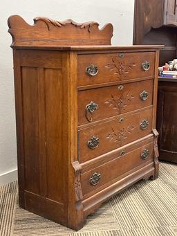 Antique Mid-Century Engraved Dresser