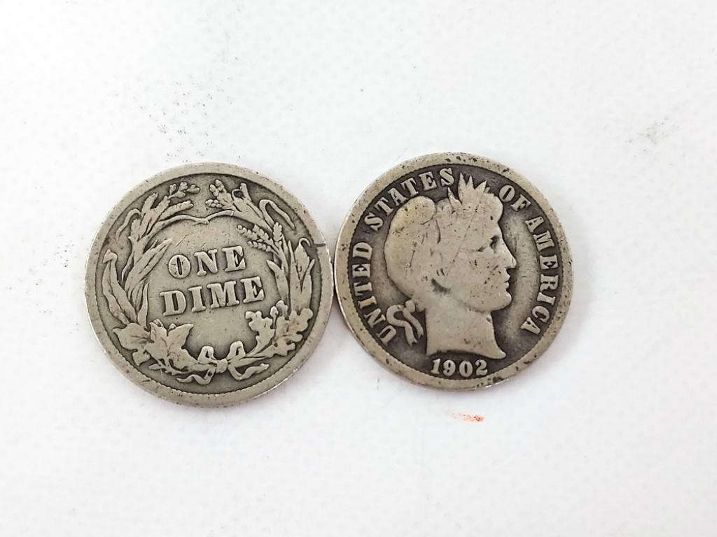 $5.20 Face Value 90% Silver Barber Dimes