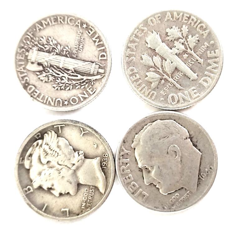$5.20 Face Value 90% Silver U.S. Dimes
