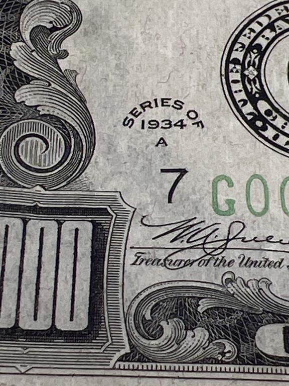 1934 A $1000 U.S. Federal Reserve Note