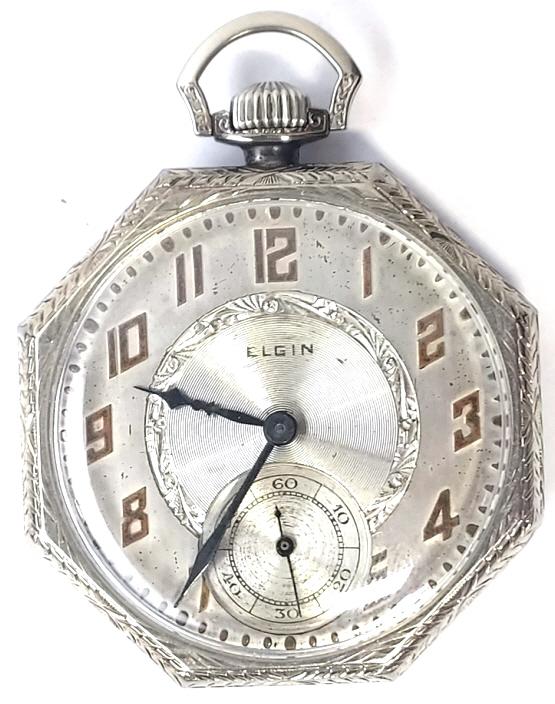 14K Gold Elgin Grade 345 Open Face Pocket Watch