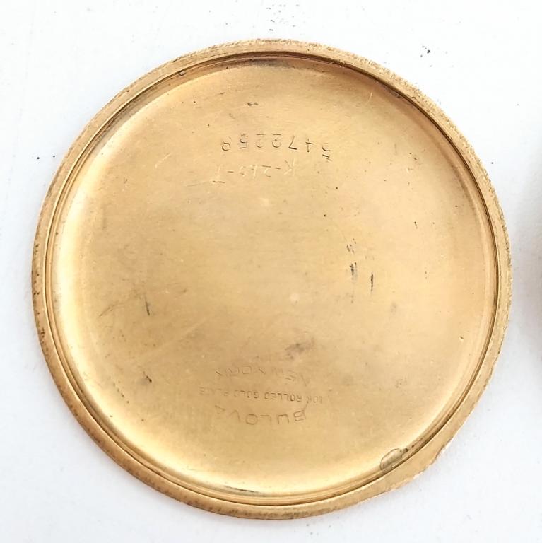 1940's Bulova 17AH Movement Open Face Pocket Watch