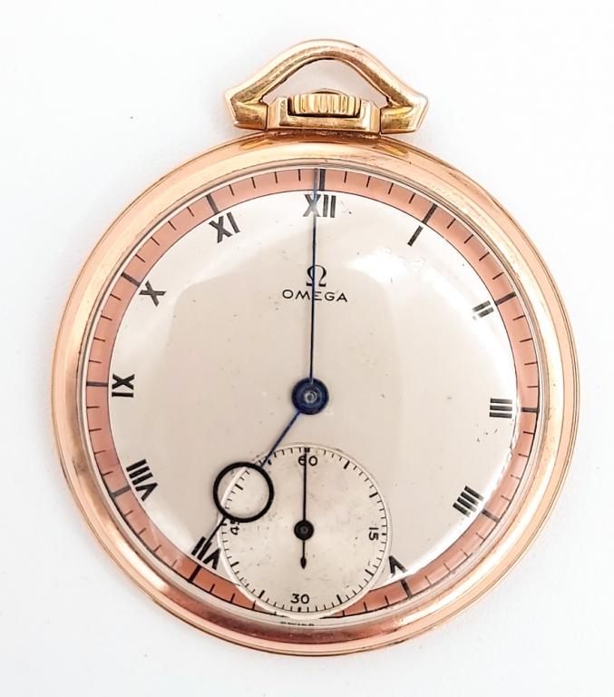 Vintage Swiss Omega Open Face Pocket Watch