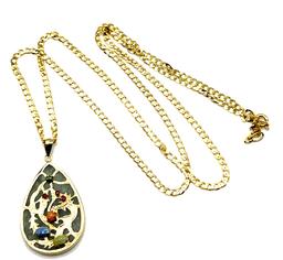 14K Yellow Gold Chain with Jade Pendant