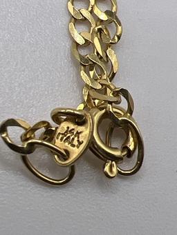 14K Yellow Gold Chain with Jade Pendant