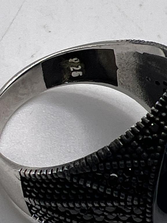 Sterling Silver and Onyx Apple Men's Ring