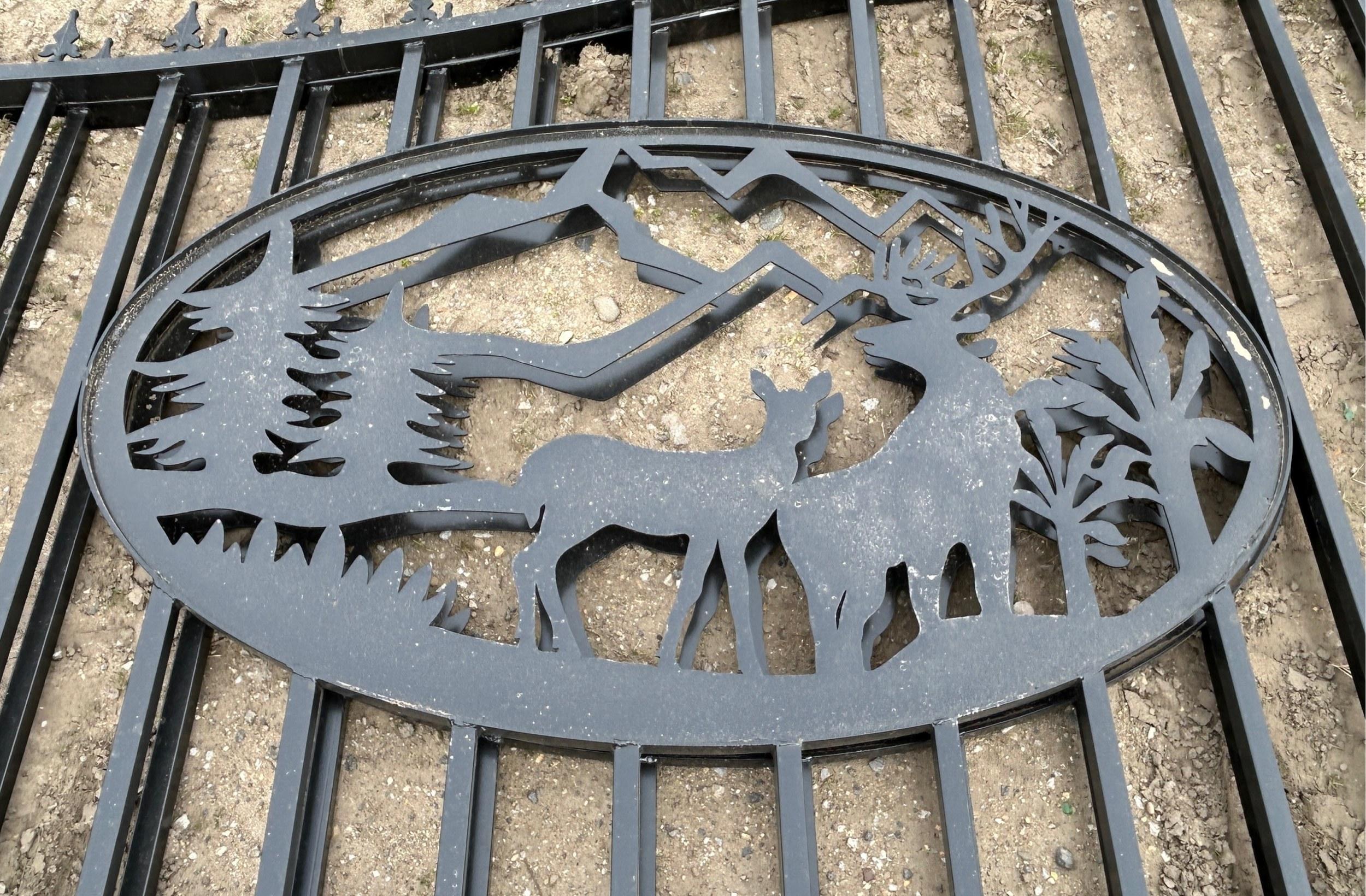 20' Bi-Parting Wrought Iron Gate, 91"H
