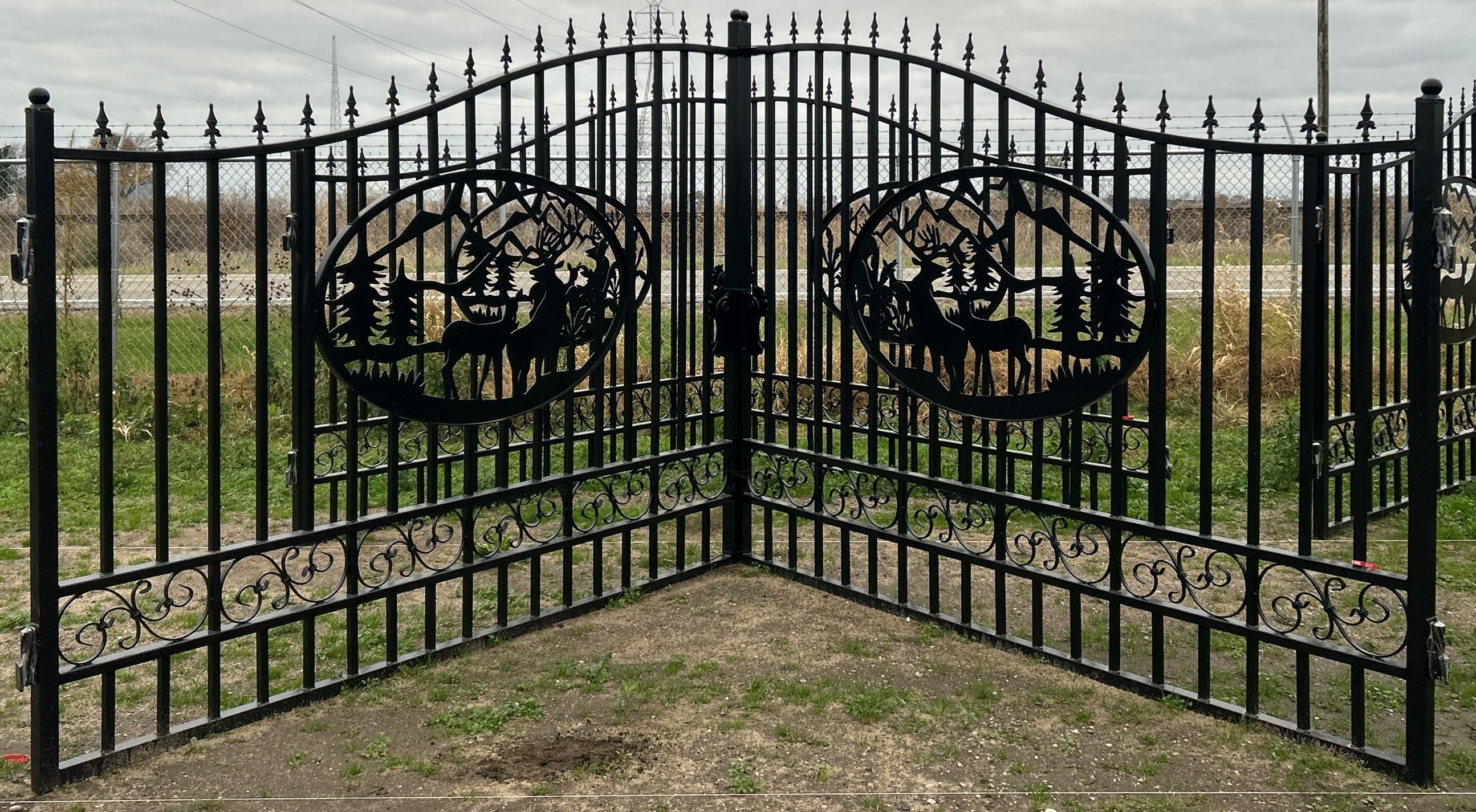 20' Bi-Parting Wrought Iron Gate, 89"H