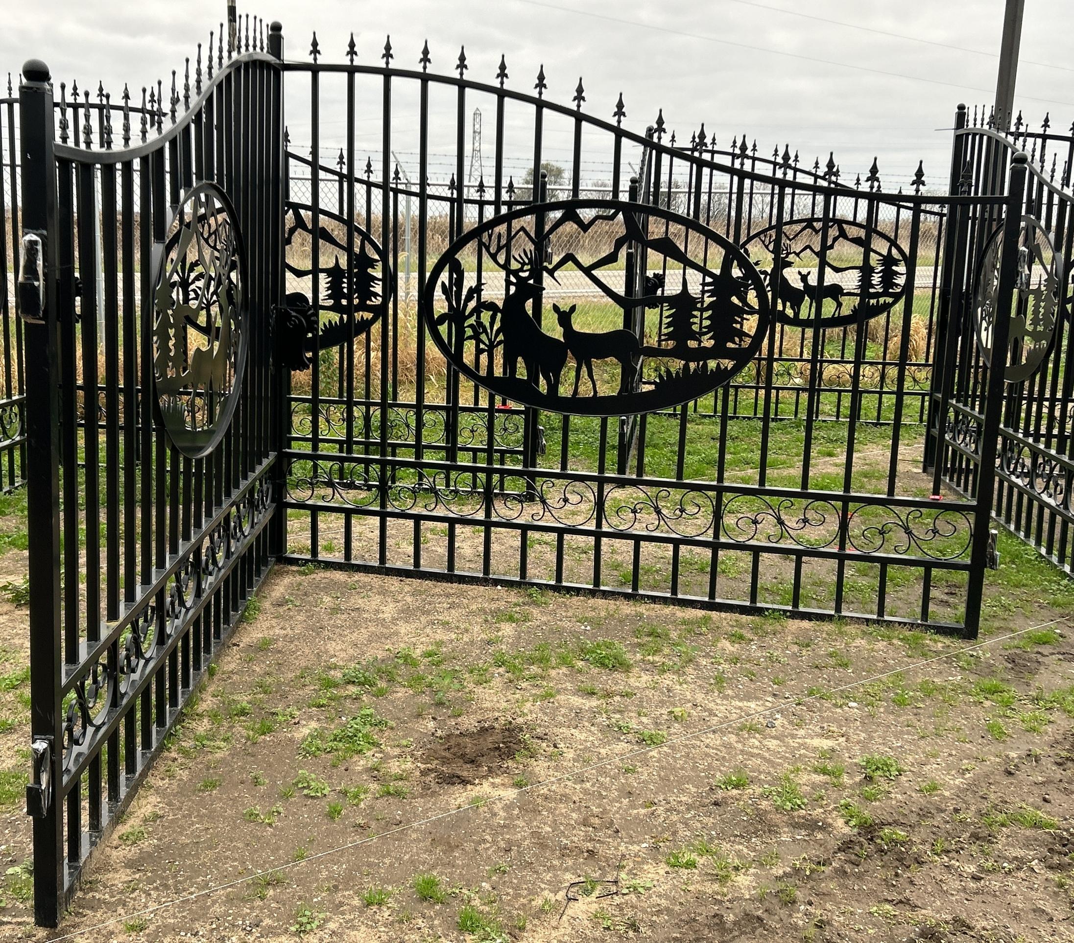 20' Bi-Parting Wrought Iron Gate, 89"H