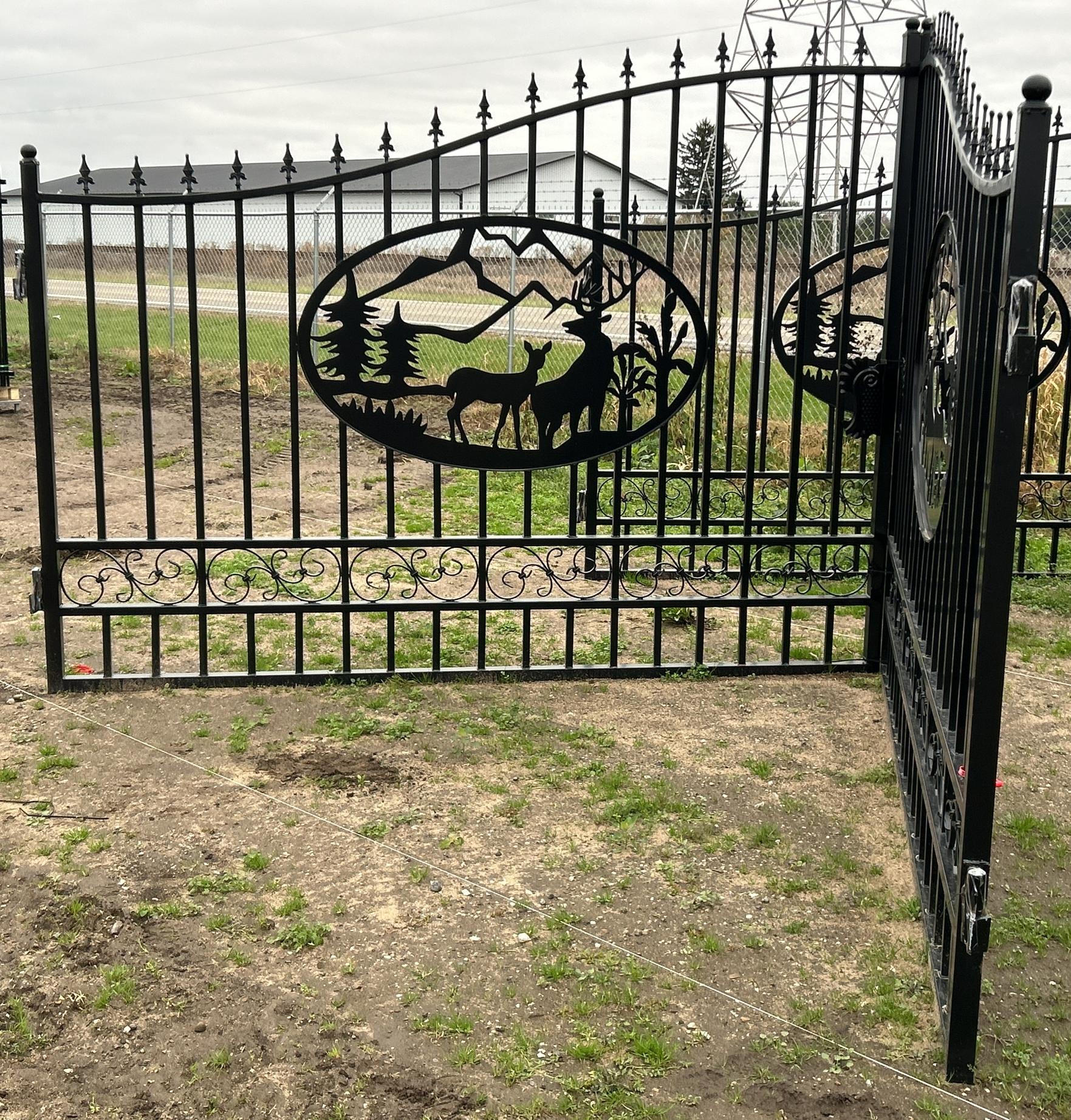 20' Bi-Parting Wrought Iron Gate, 89"H