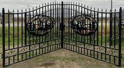 20' Bi-Parting Wrought Iron Gate, 89"H