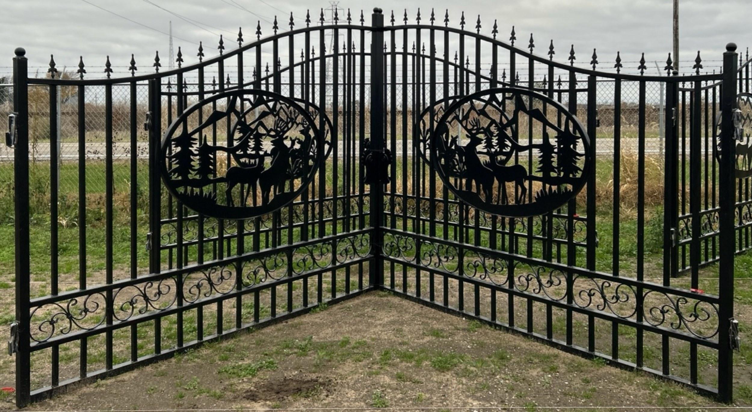 20' Bi-Parting Wrought Iron Gate, 89"H