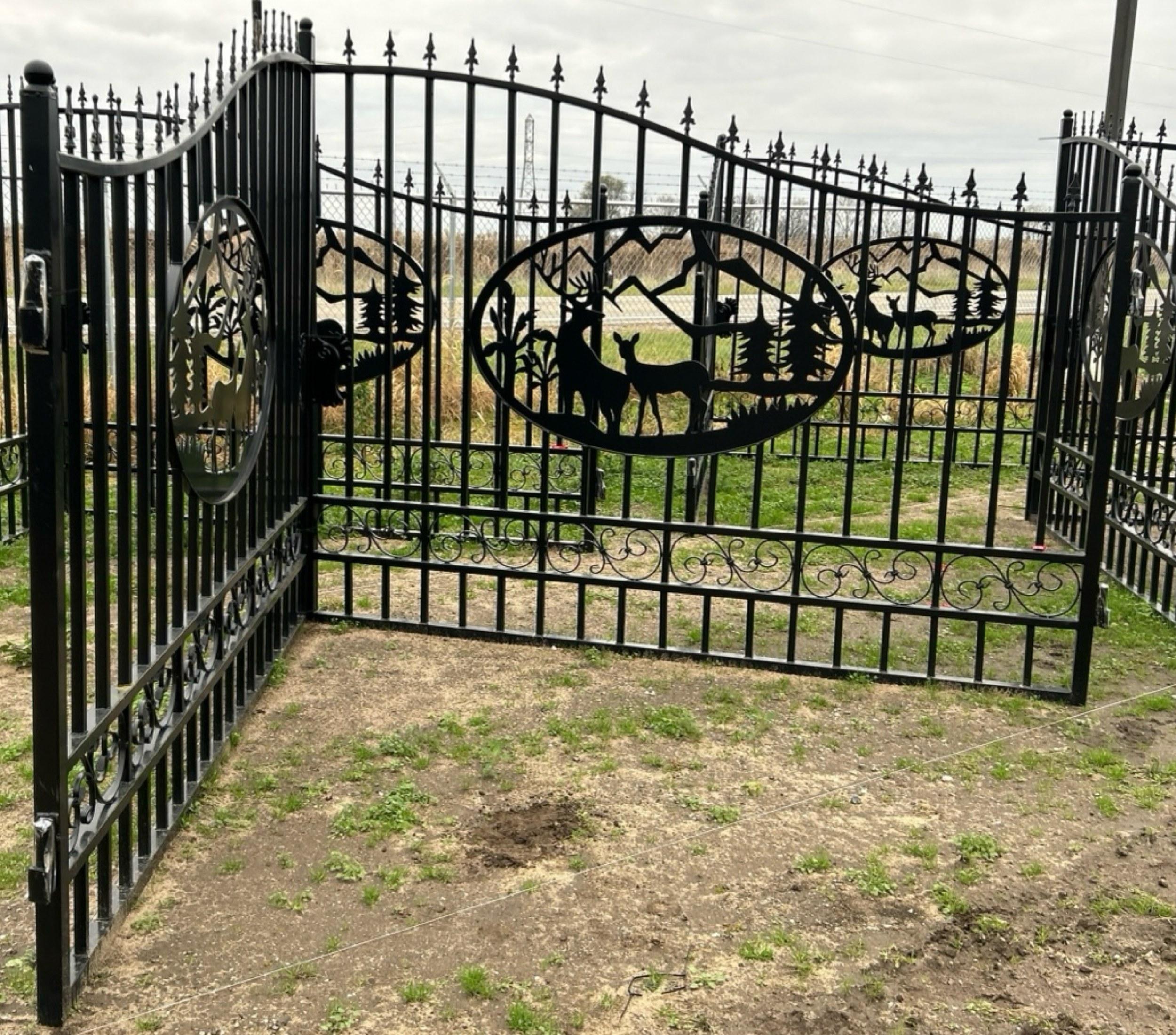 20' Bi-Parting Wrought Iron Gate, 89"H