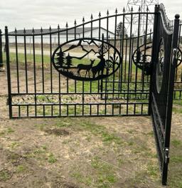 20' Bi-Parting Wrought Iron Gate, 89"H