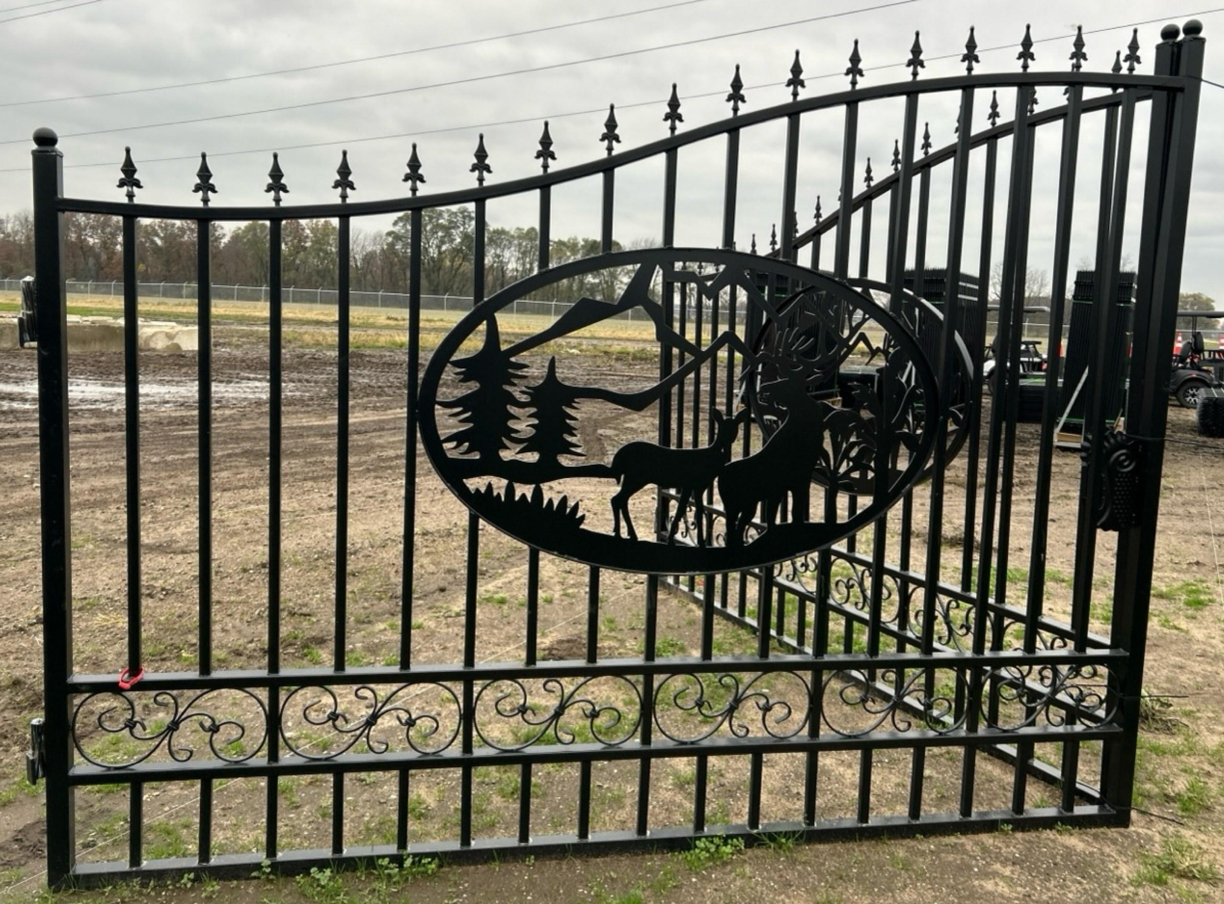 20' Bi-Parting Wrought Iron Gate, 89"H