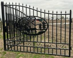 20' Bi-Parting Wrought Iron Gate, 89"H
