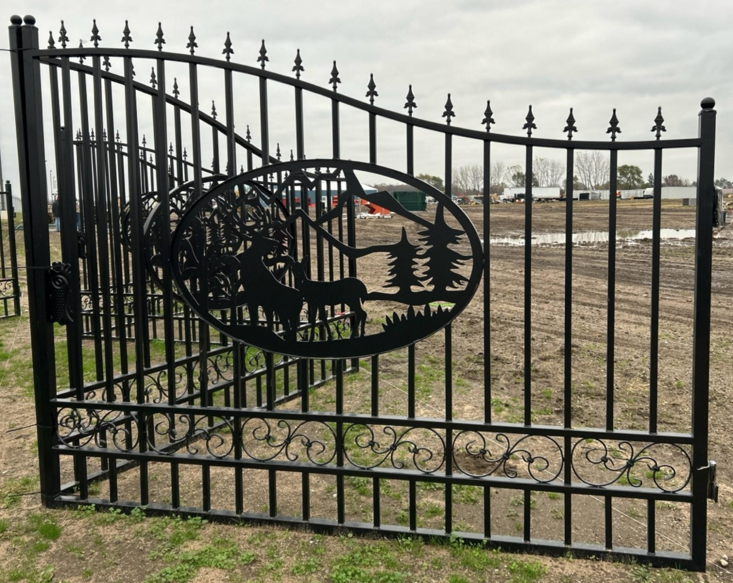 20' Bi-Parting Wrought Iron Gate, 89"H