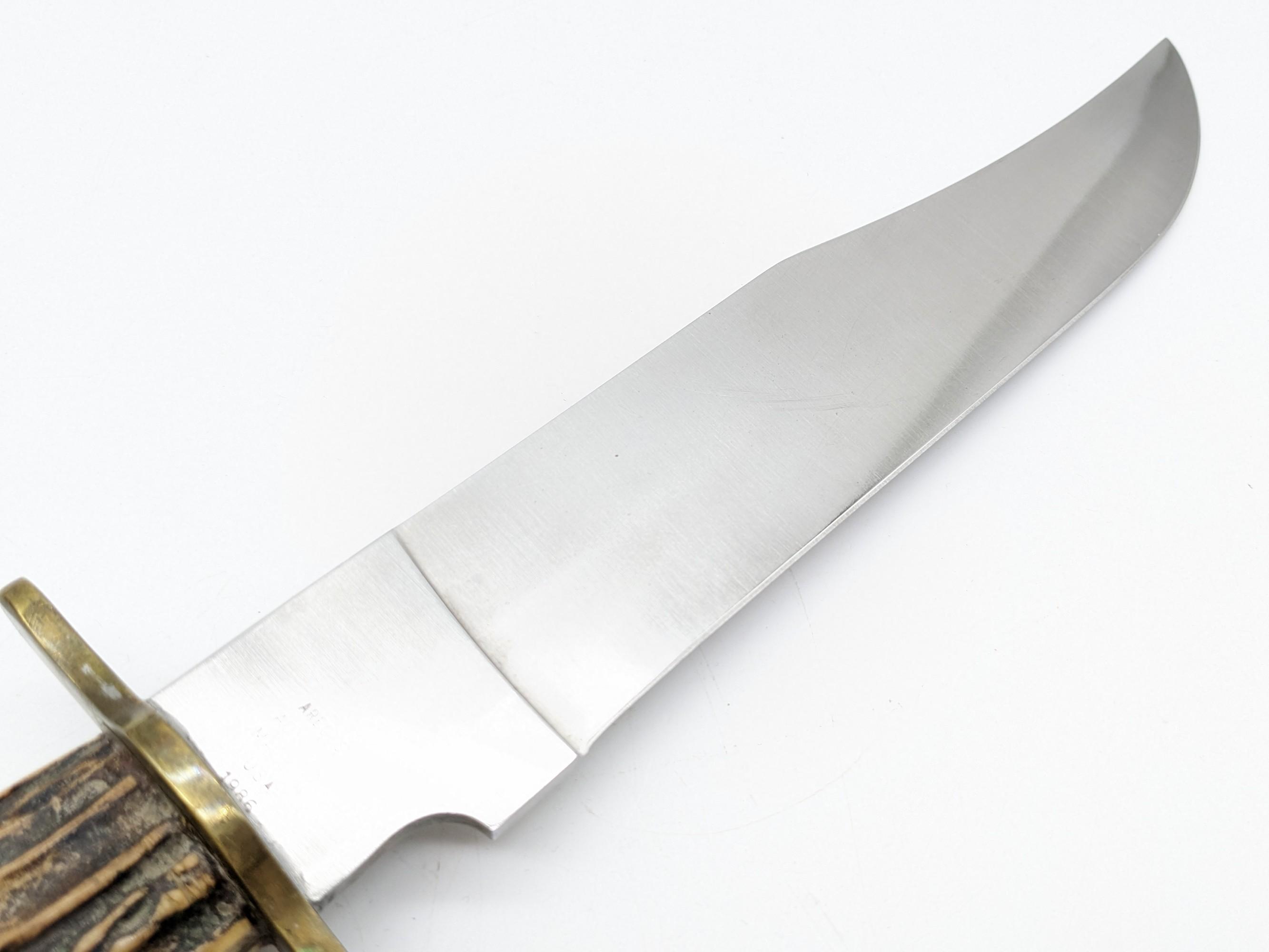 1986 Parker-Edwards Bench Made Randall Gilbreath Bowie Knife w/ Sheath
