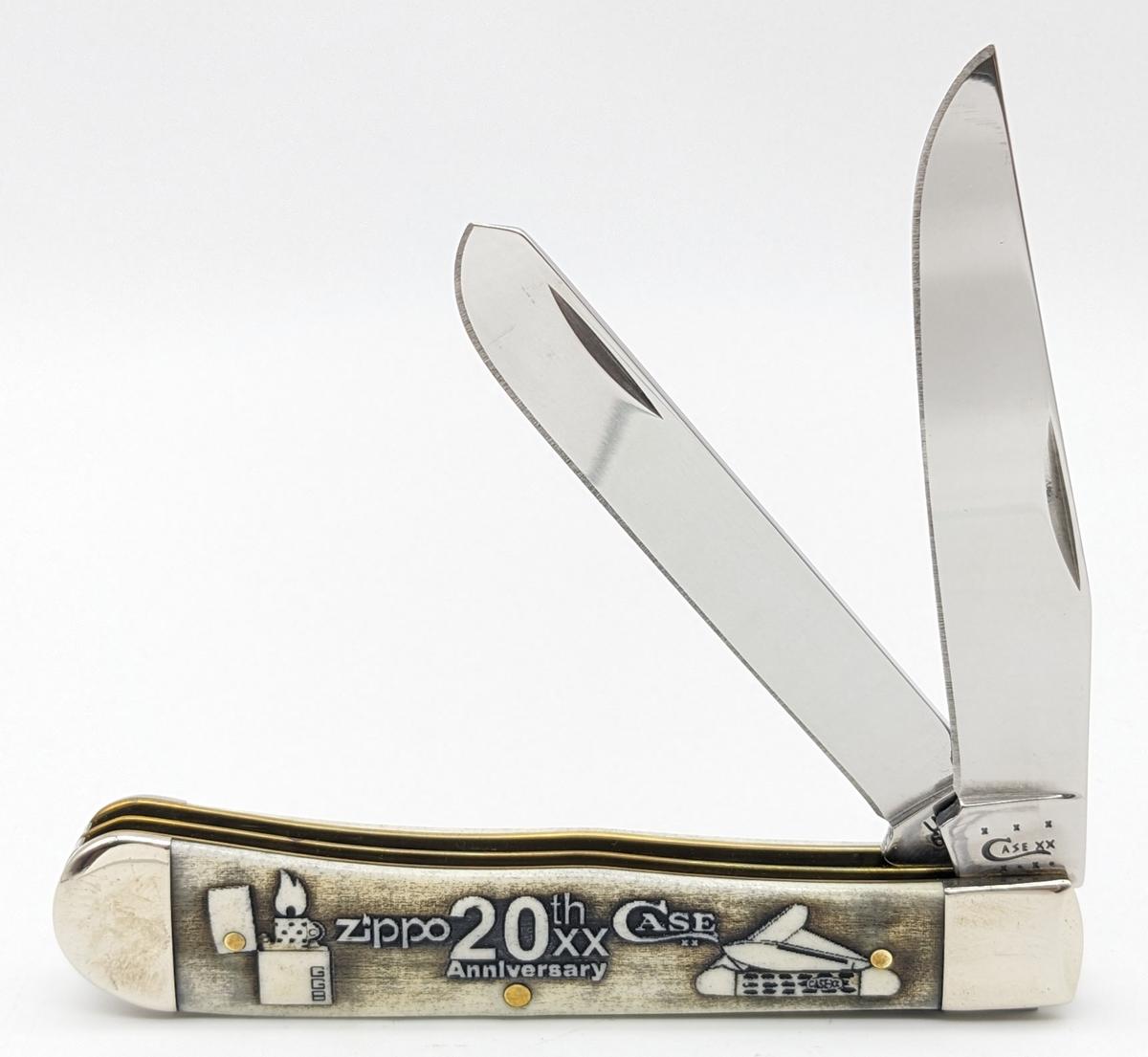 2013 Case XX Zippo 20th Anniversary Natural Bone Trapper 6254