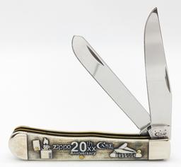 2013 Case XX Zippo 20th Anniversary Natural Bone Trapper 6254