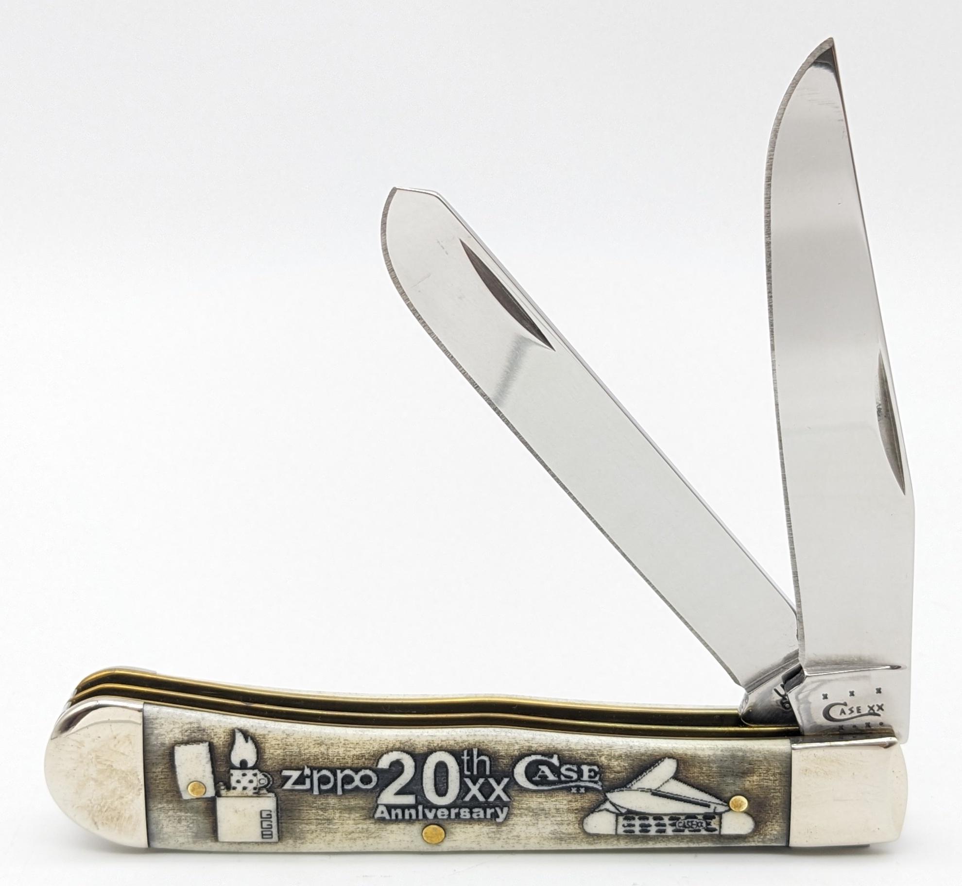 2013 Case XX Zippo 20th Anniversary Natural Bone Trapper 6254