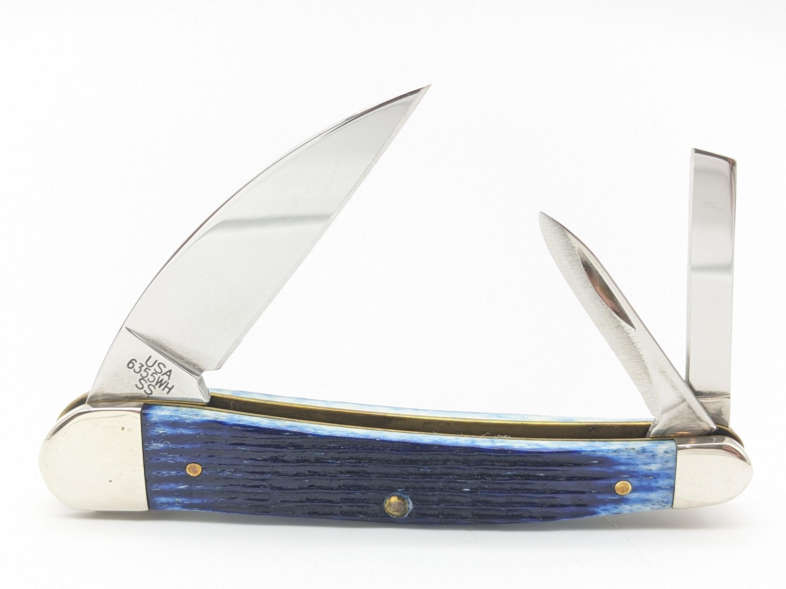 2004-2013 Case XX Blue Bone & Smooth Cream Bone Seahorse Whittlers 6355WH