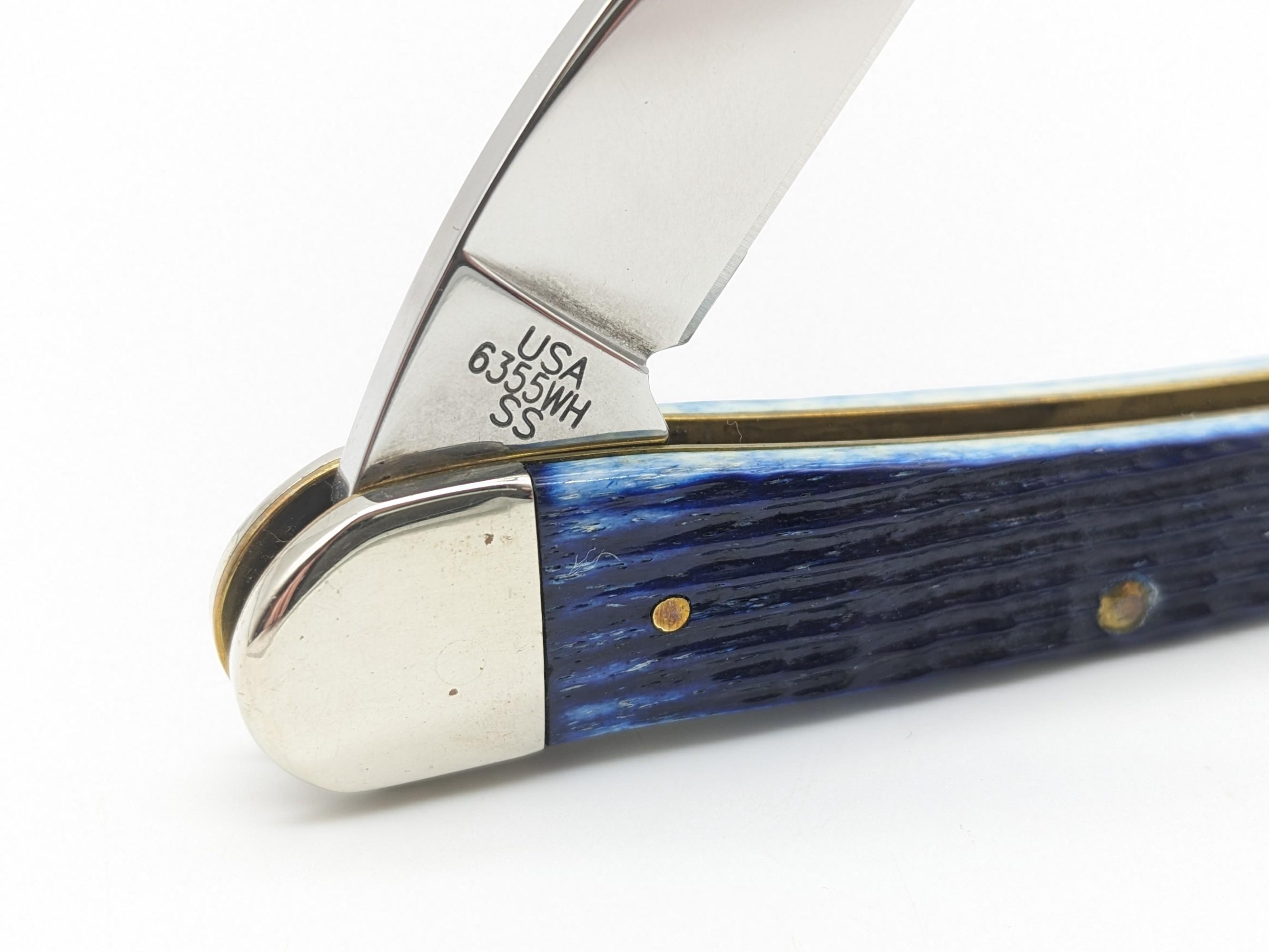 2004-2013 Case XX Blue Bone & Smooth Cream Bone Seahorse Whittlers 6355WH