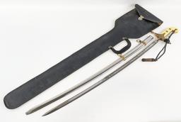 Named US Marine Corps Mameluke Style Officer Dress Sword w/ Scabbard & Case