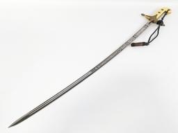 Named US Marine Corps Mameluke Style Officer Dress Sword w/ Scabbard & Case