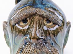 9-1/2in Dal Burtachell Multi Glaze Face Jug