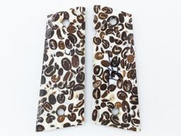 Custom Coffee Bean & Acrylic 1911 Full Size Grips